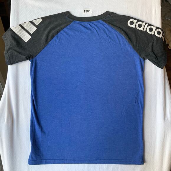 Adidas Big Kid’s Short Sleeve Crewneck T-shirt size M (10/12), Blue & Gray - Picture 6 of 6